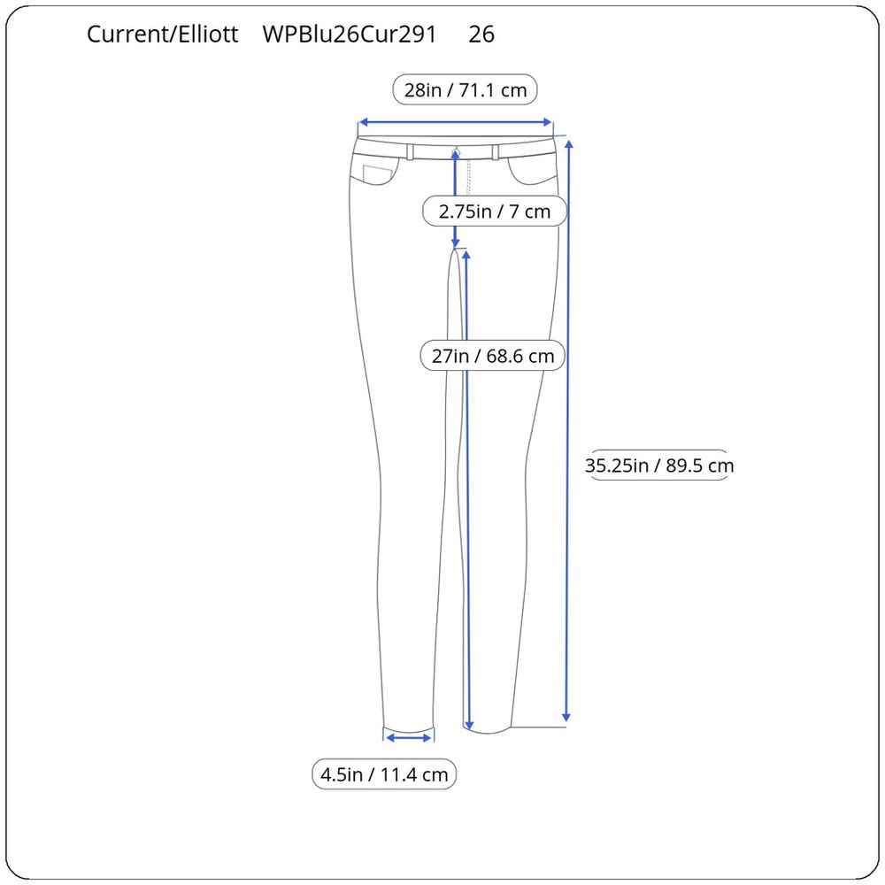 Current/Elliott Women’s Hipster Skinny Side Zip Jeans - Picture 8 of 8